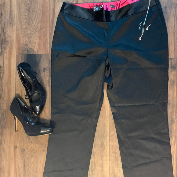White House Black Market Pants - WHITE HOUSE BLACK MARKET satin black pants
